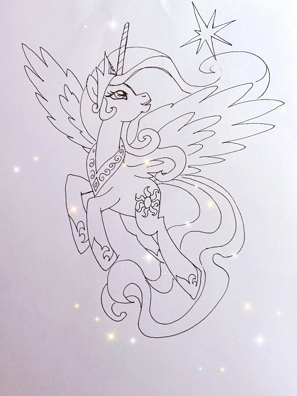 小马宝莉简笔画 给二宝画的宇宙公主