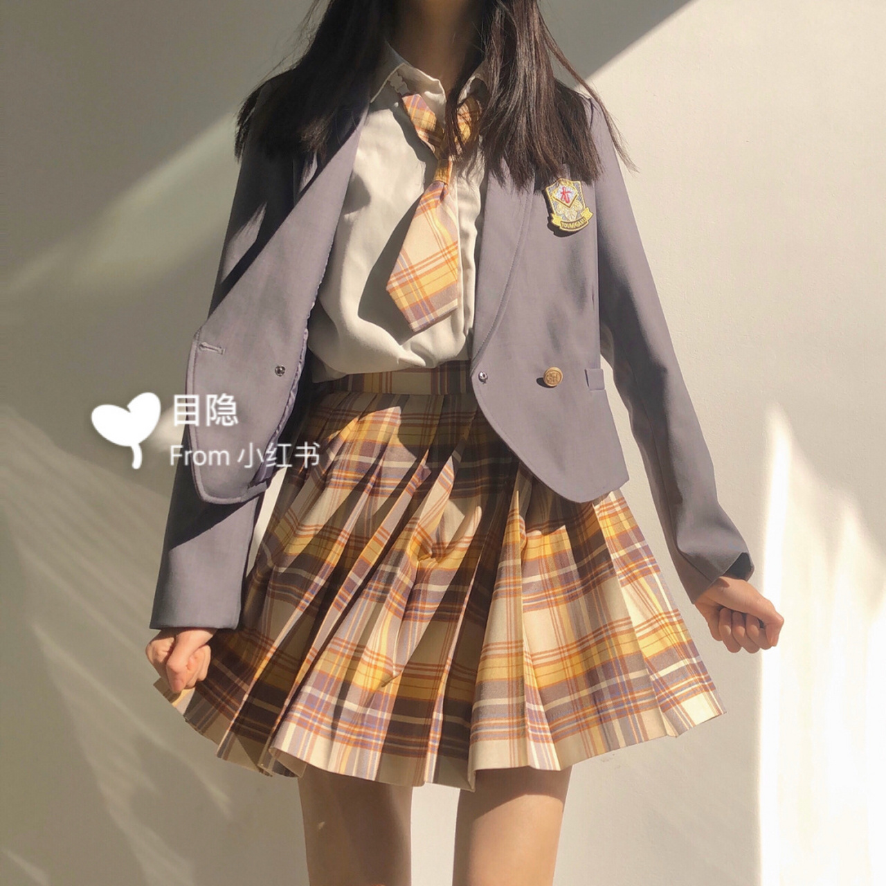 超元气黄格99暖色调jk制服穿搭 山吹真的好耐看,不愧是大多数人心中