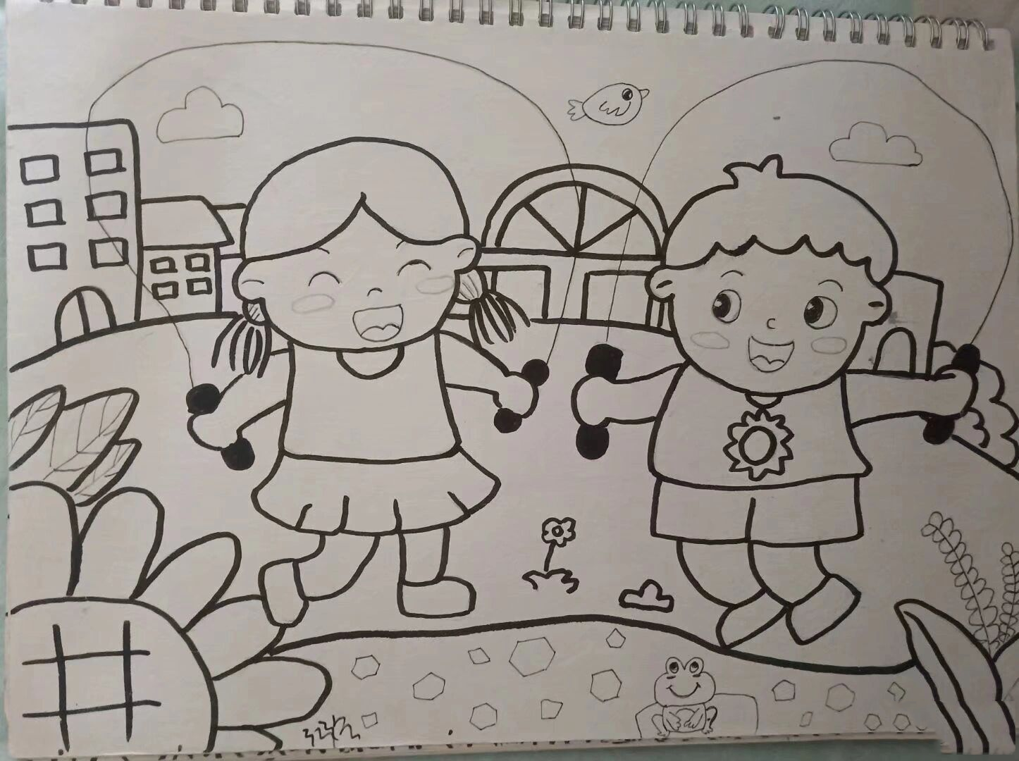 "我爱我的幼儿园" 🌈第二幅画命题"教师节快乐"