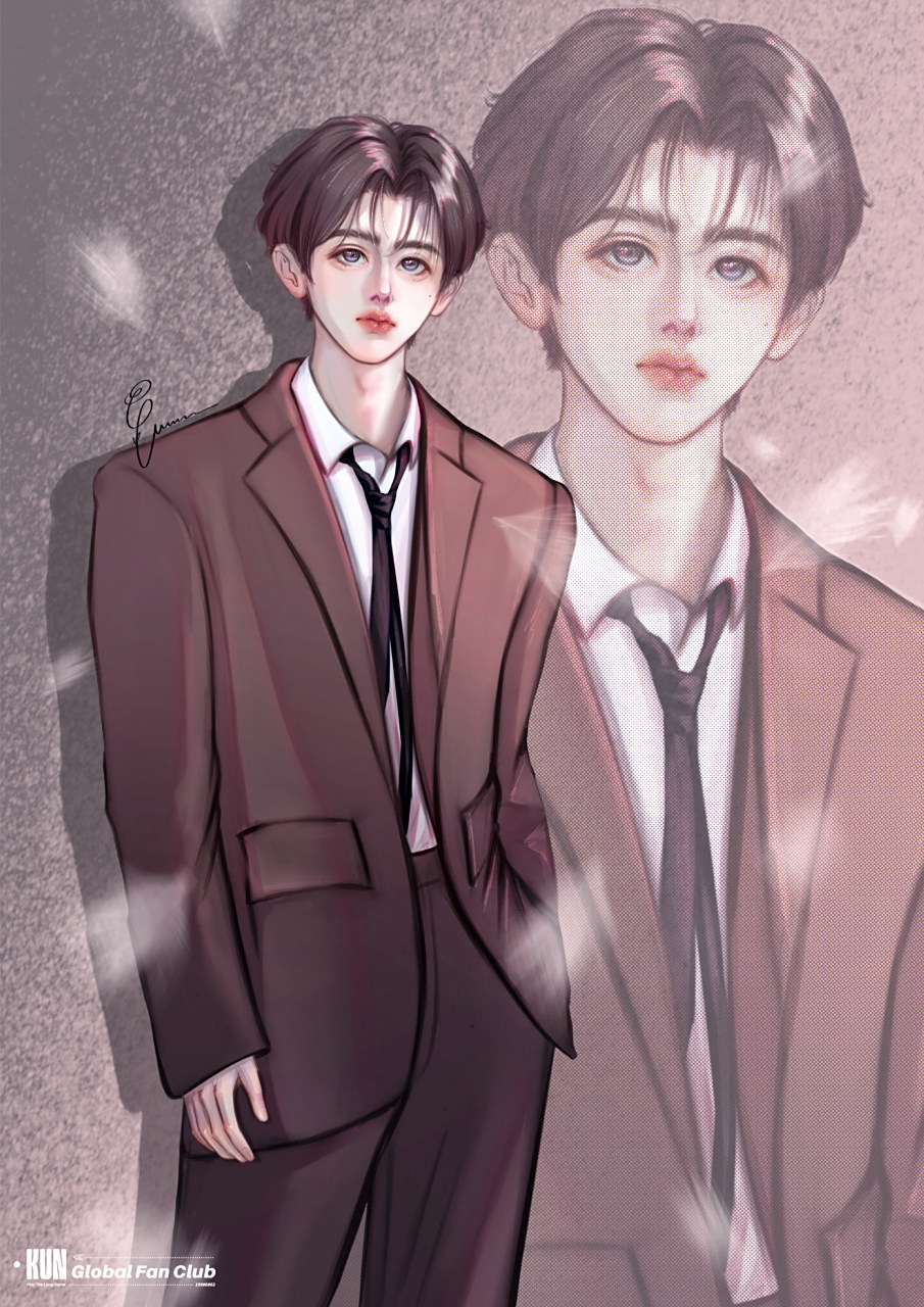 满眼藏不住的爱意 是对你未写下的情语 @蔡徐坤  手绘┊www白水www