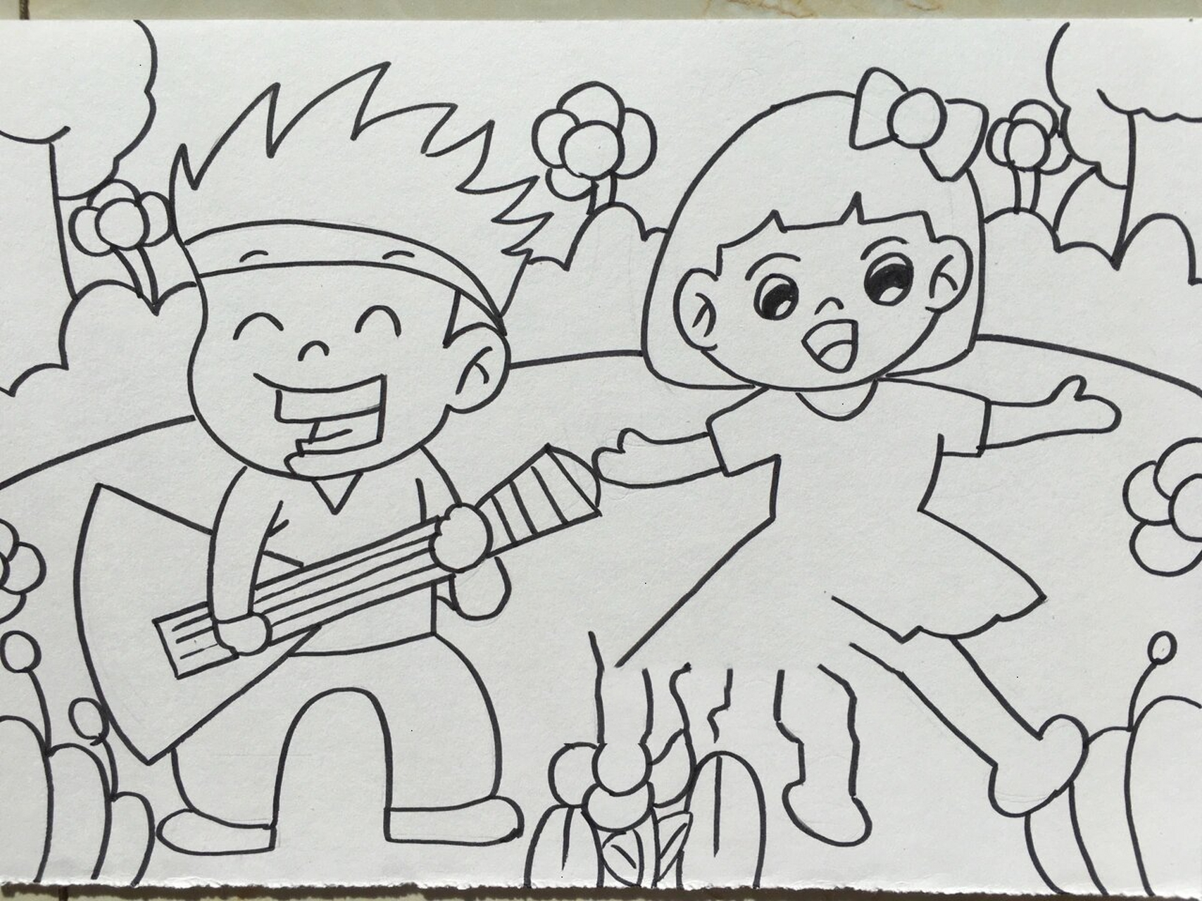 儿童画-156.音乐会/唱歌跳舞