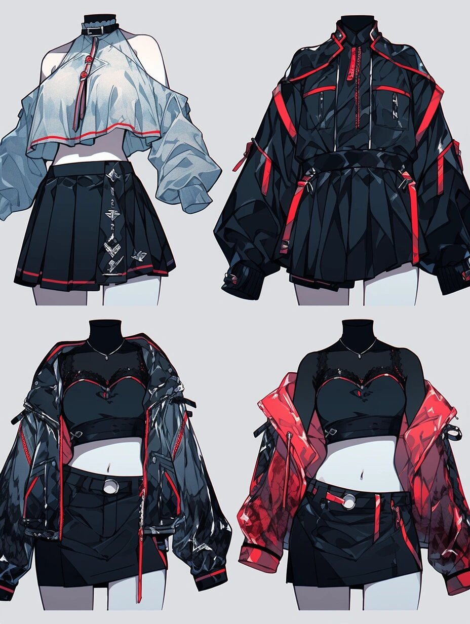 哥特朋克风!服装设计图