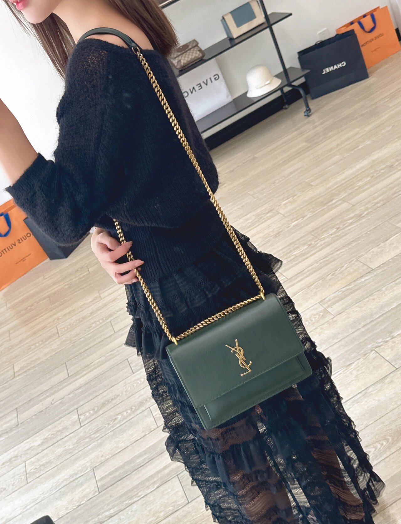 ysl 日落包 墨绿色