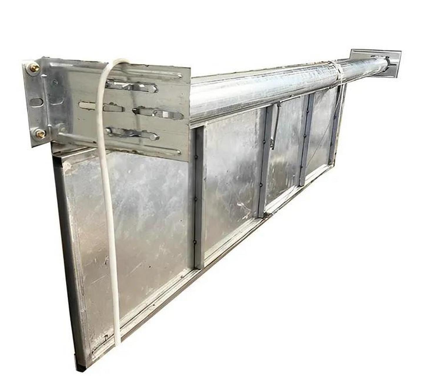 翻板式挡烟垂壁工作原理:可按一个单元或多个单元制作安装,控制机构装