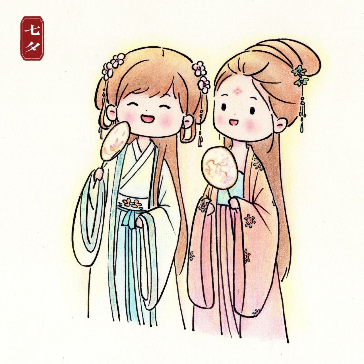 古风人物简笔画|92七夕快乐呀～!