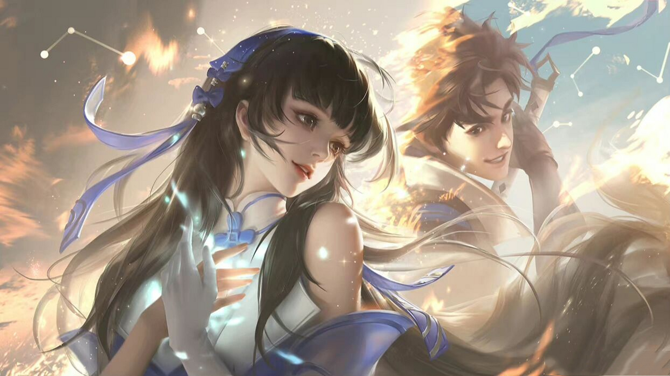 西施真的绝美! 叁乔居这次七夕画的曜施头像真的太好看了,我好爱啊