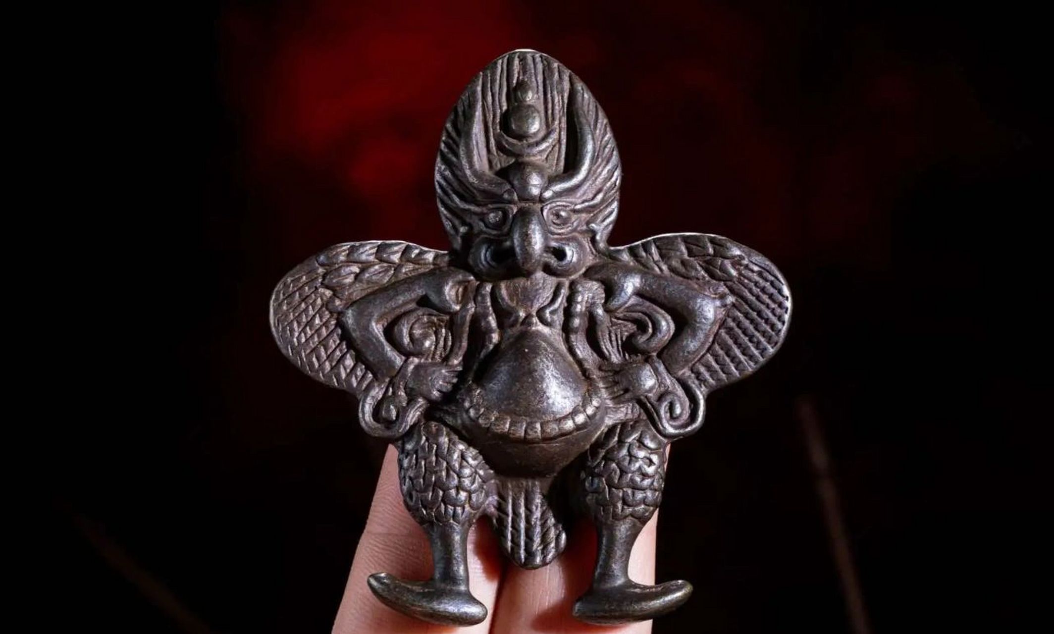 藏传精品清代老天铁大鹏鸟