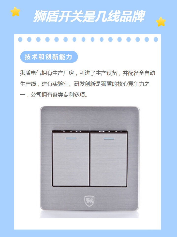 狮盾开关是几线品牌