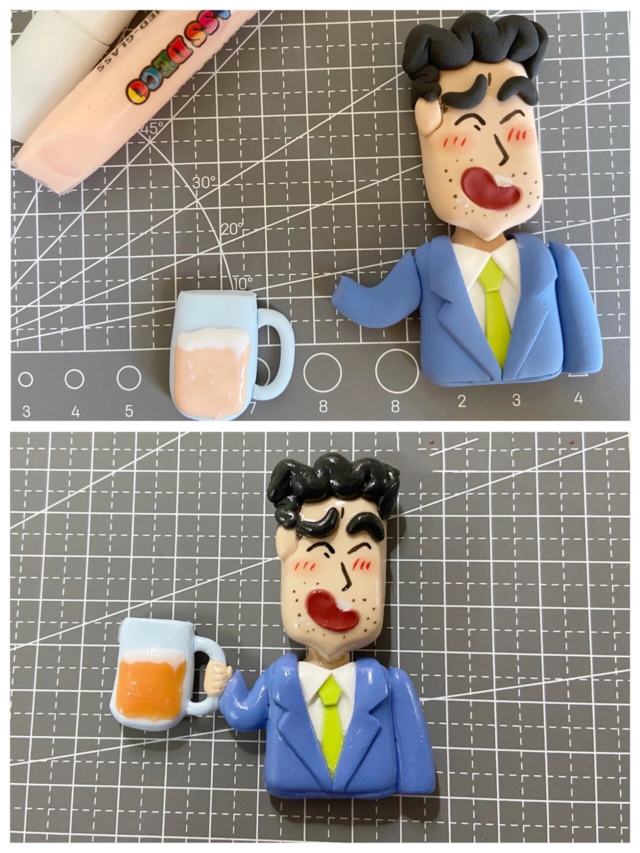 教程|今天捏爱喝酒的野原广志 今天的主角是野原广志. 灵感来自喝醉酒