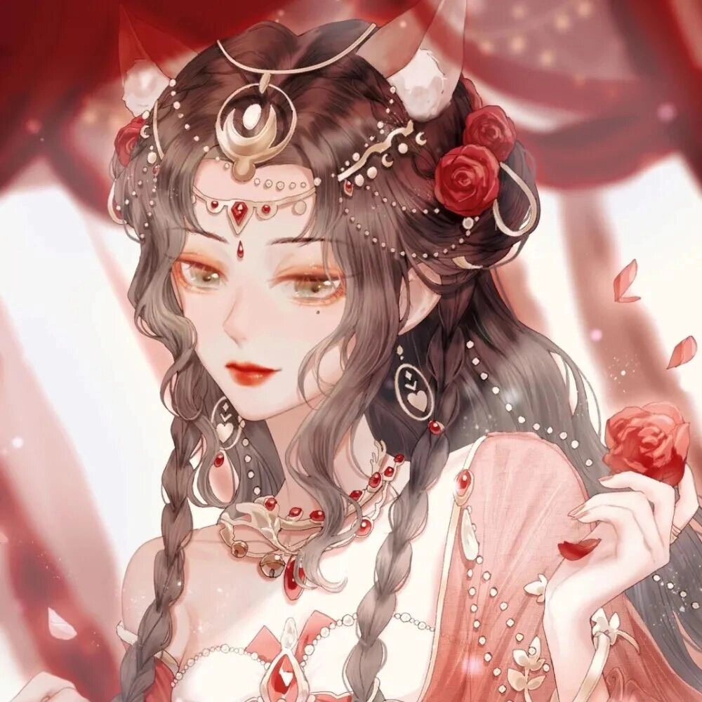 二次元古风头像女生红衣