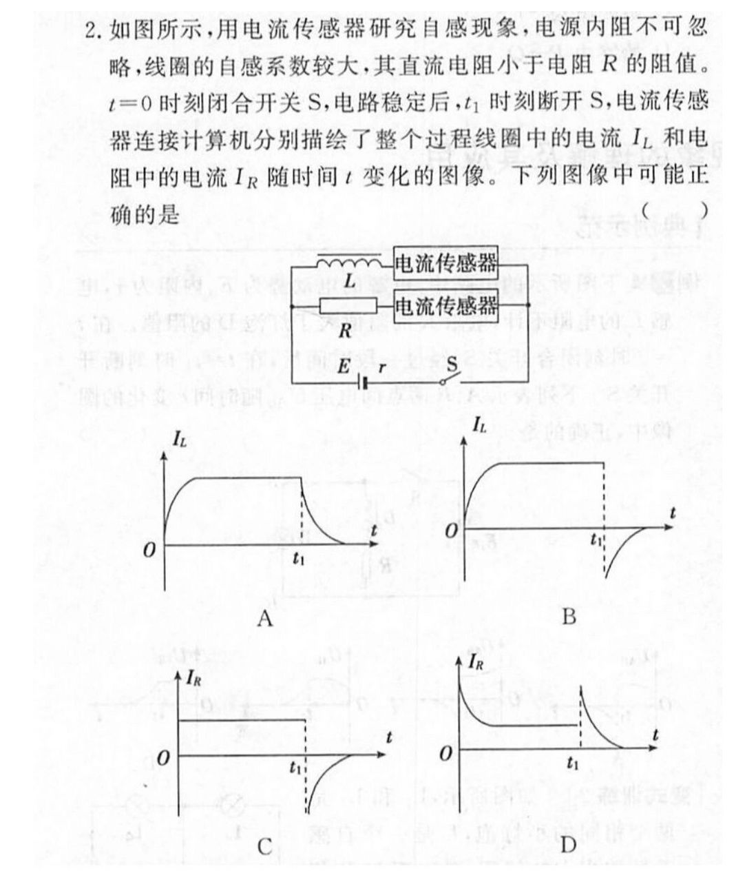 高中物理自感图像习题#高中物理题型#高中物理笔记#高中物理