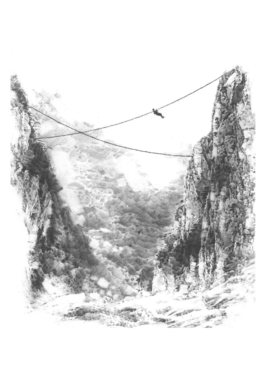 语文书 插图 《溜索》