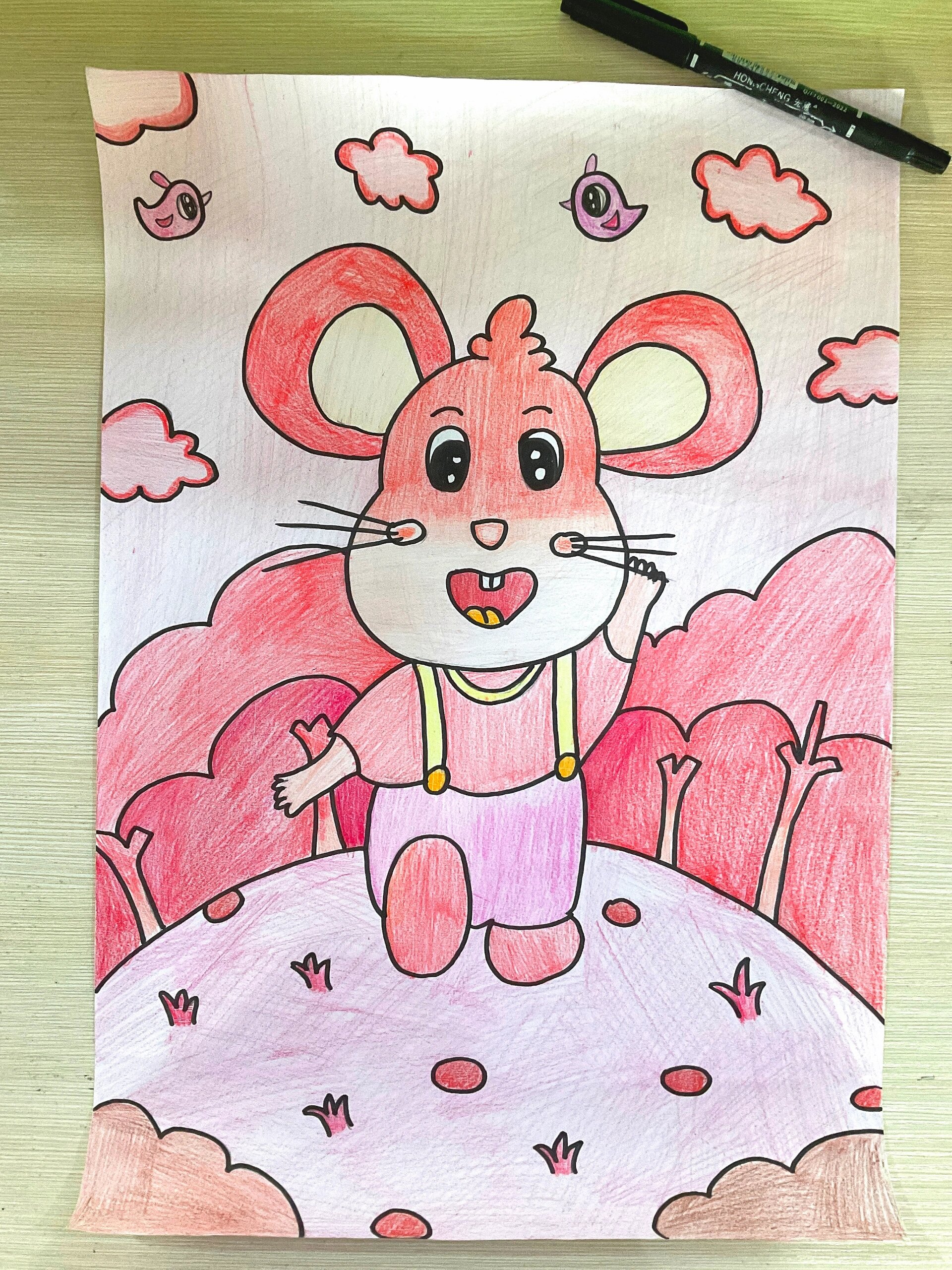 小老鼠儿童创意画