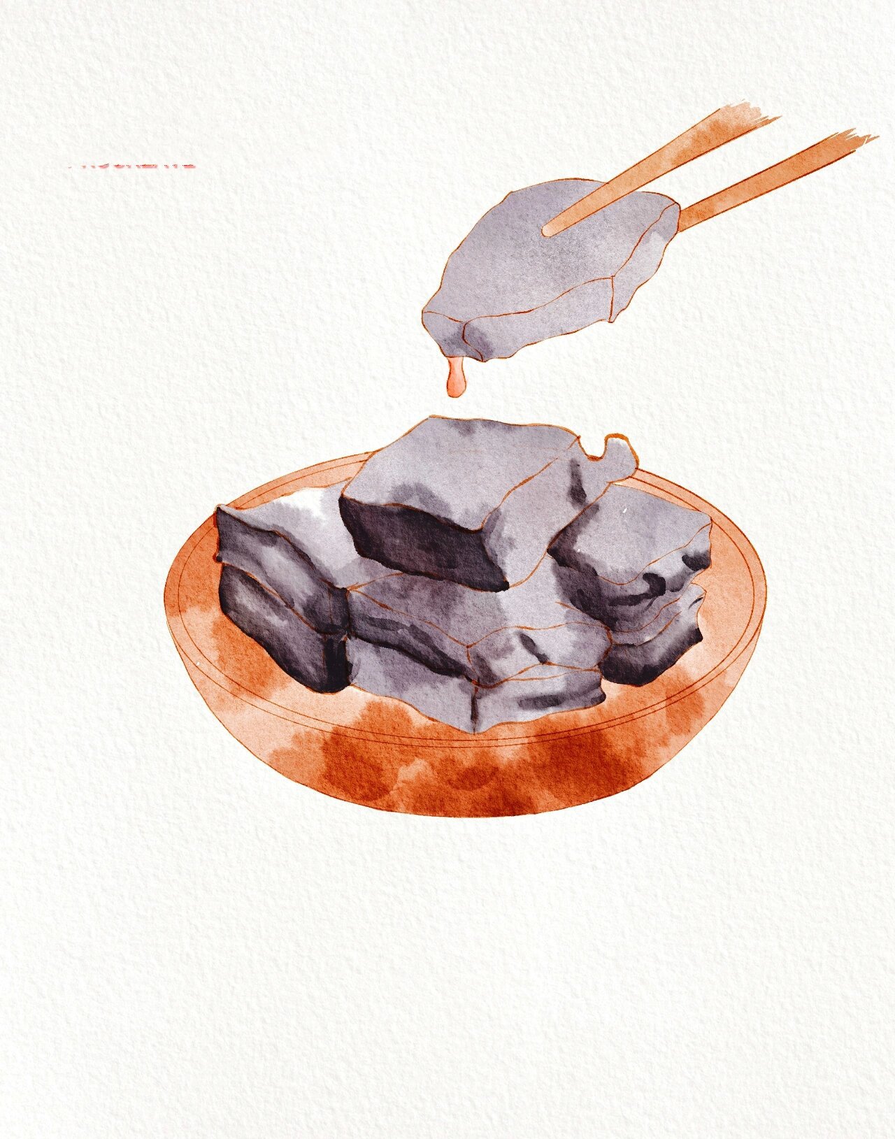 ipad美食水彩手绘~|长沙臭豆腐