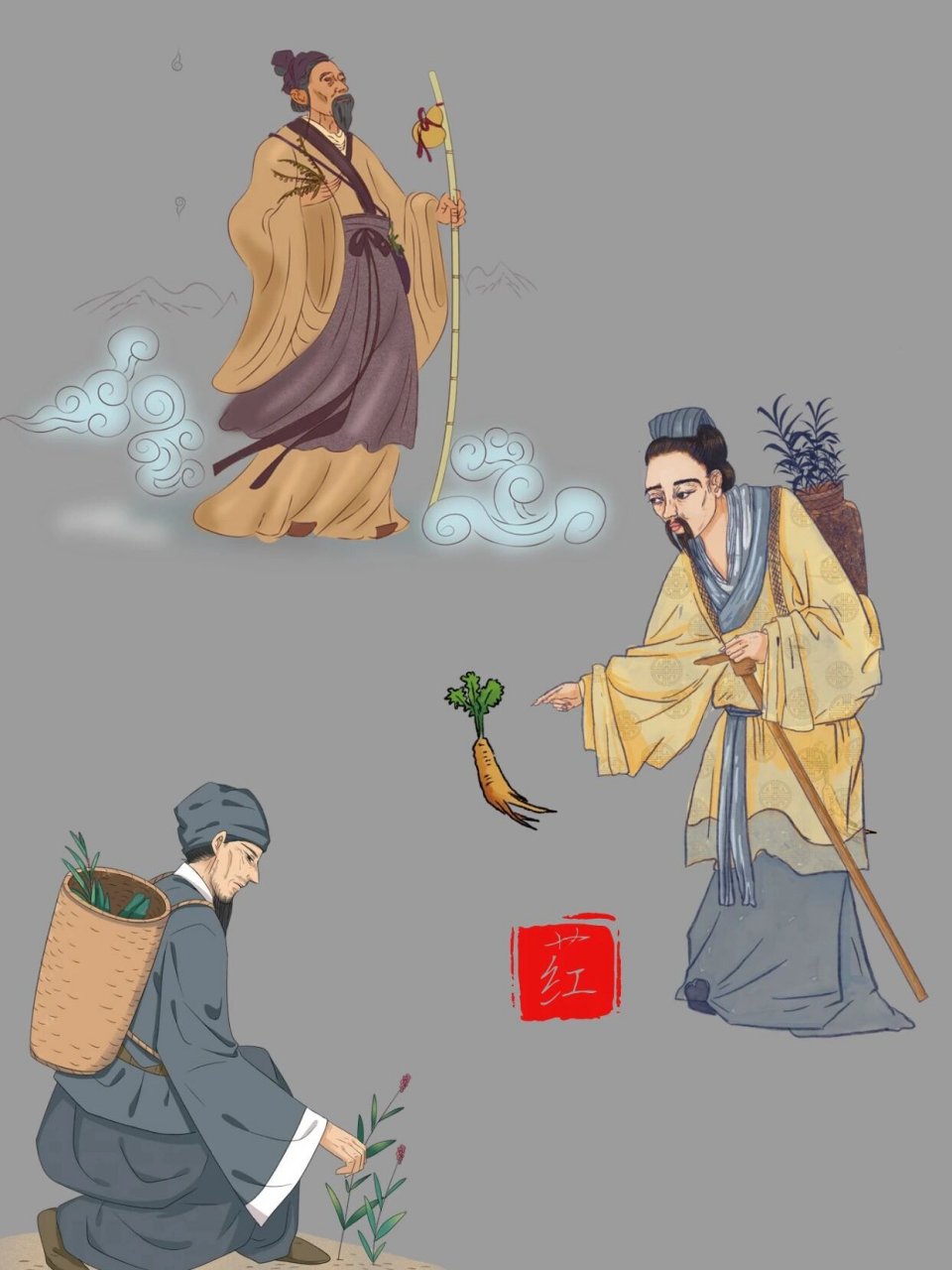 🎐古风人物免抠素材第三弹|养生&采药 🎐古风人物免扣素材到现在