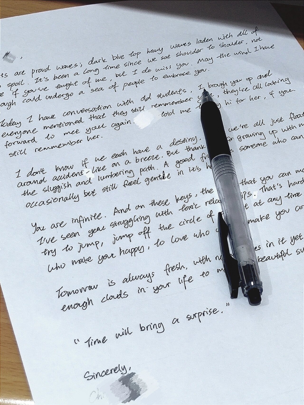 给朋友的一封英文信