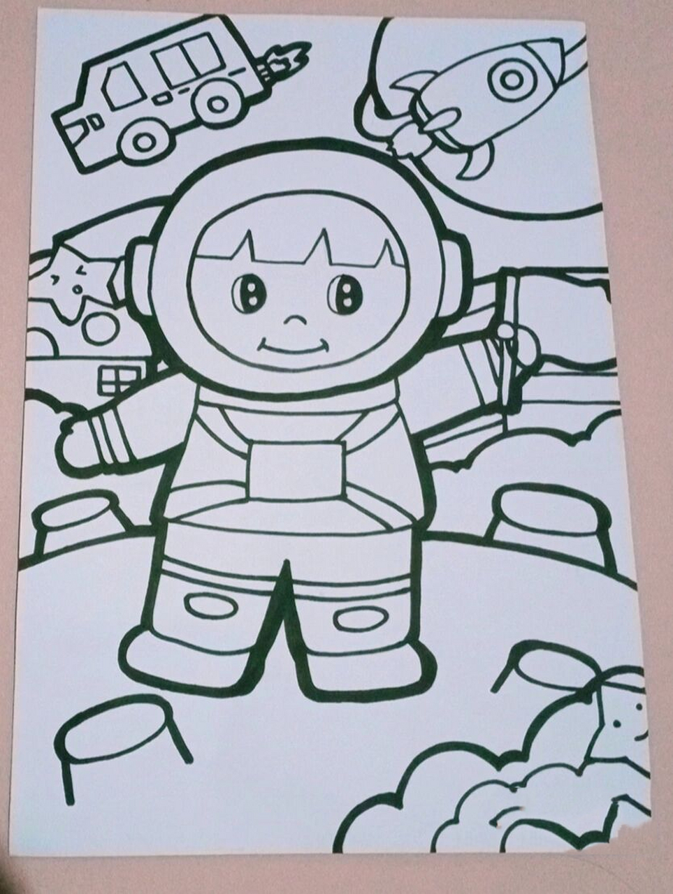 主题画《未来科技》 疫情放假在家,浅浅画一下主题画啦