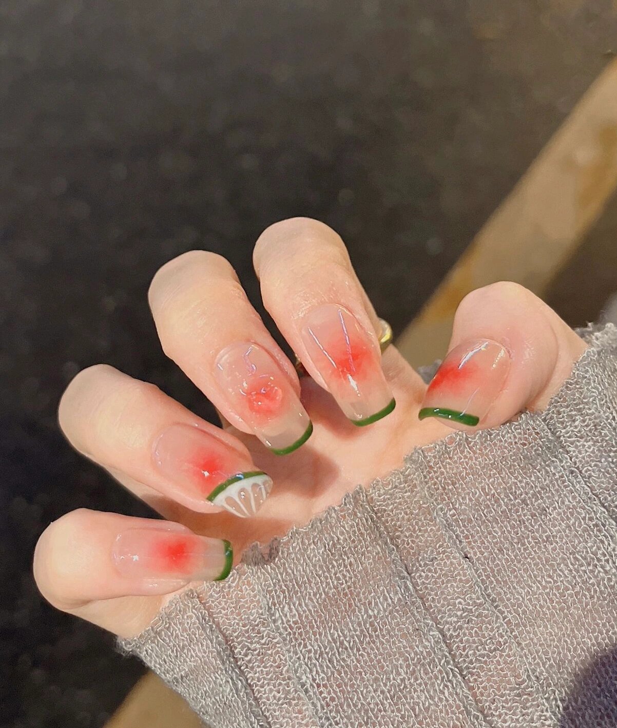 91夏日手绘水果美甲|可爱ins短甲本甲9799