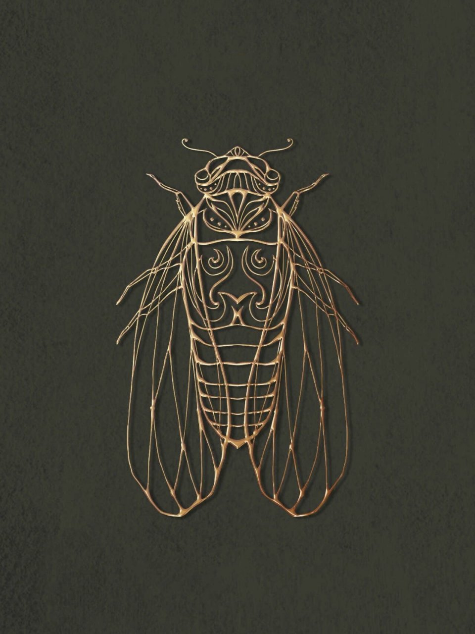 国风素材|白描手绘图案纹样|蝉纹 《史记61屈原贾生列传》中载:"