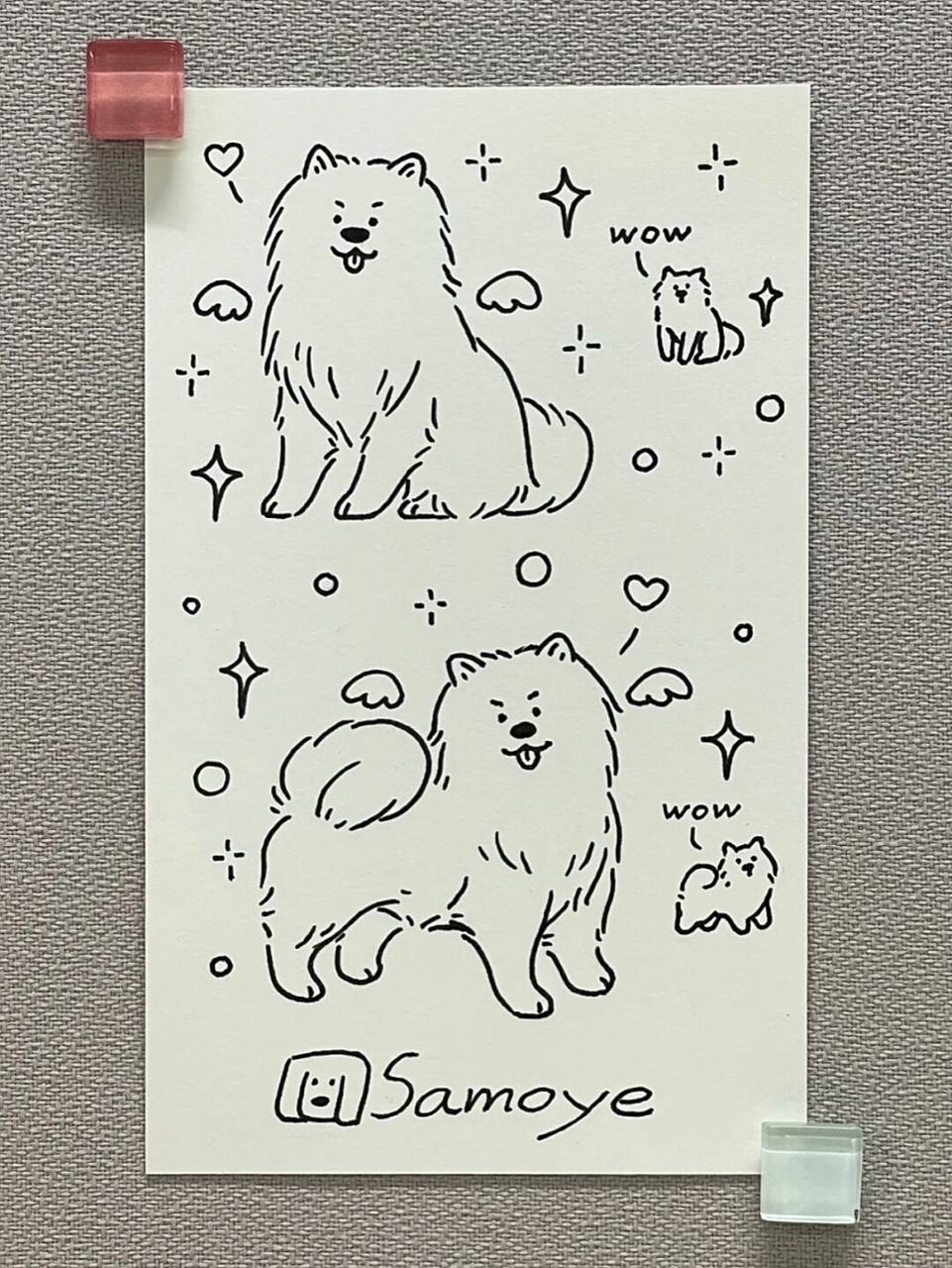 98狗狗简笔画100-26|萨摩耶 狗狗简笔画第26弹!