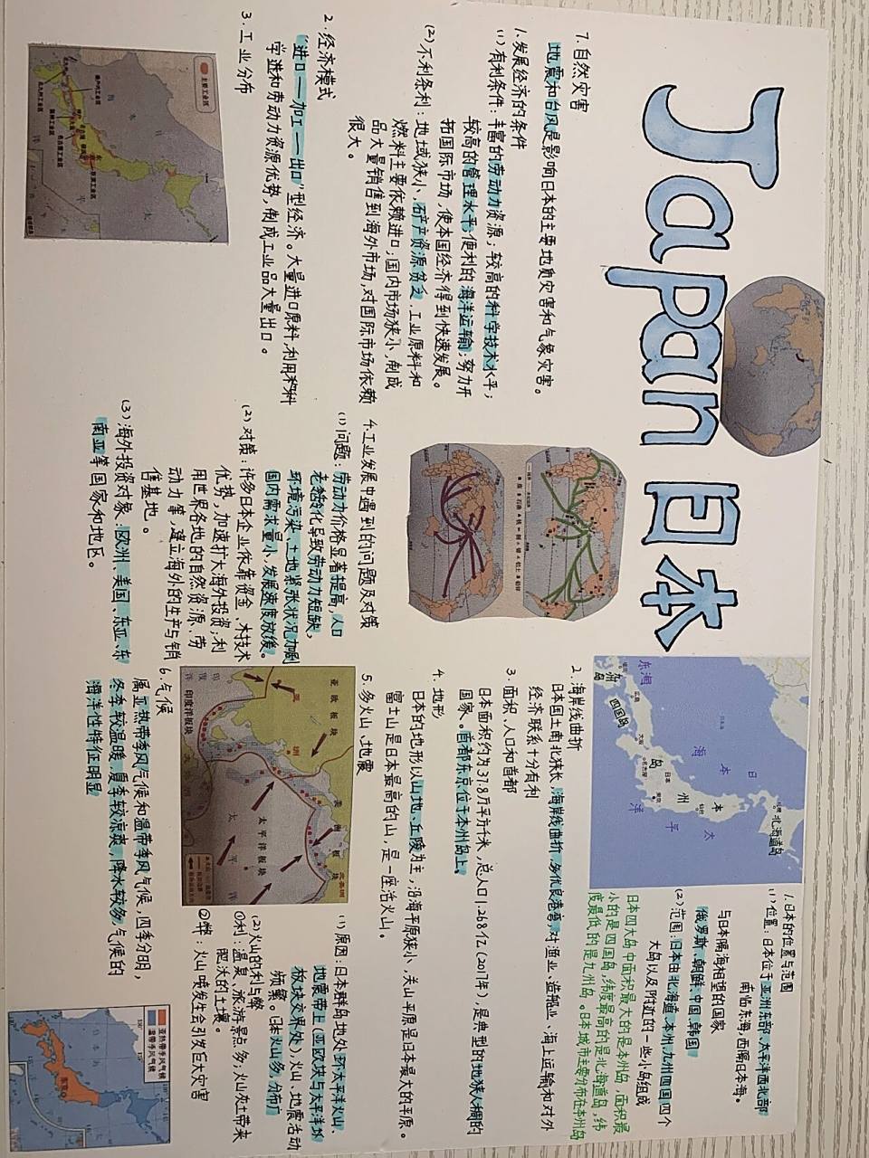 日本地形手抄报来啦9591