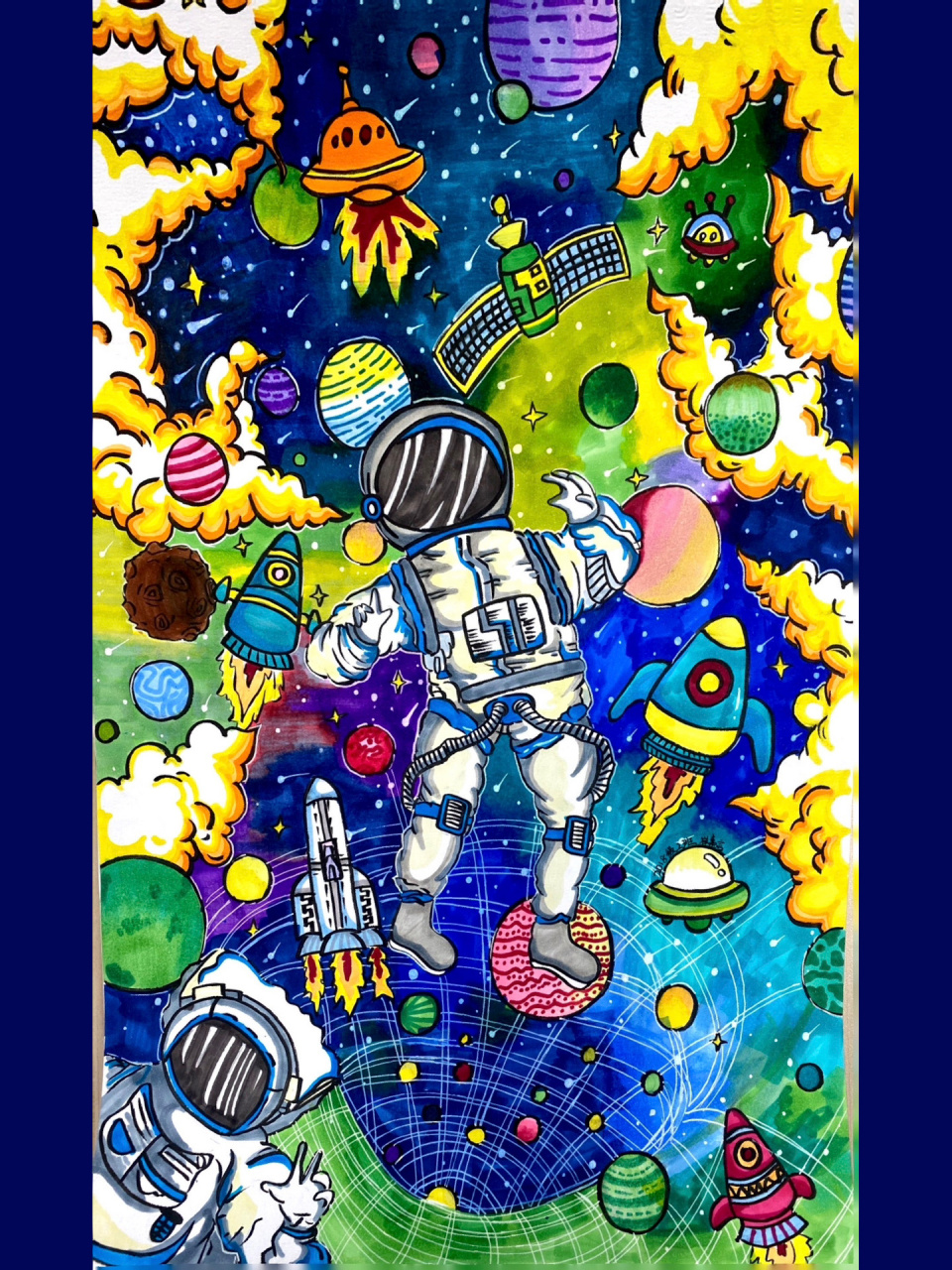 儿童绘画|中国航天人的小宇宙90 学生作品