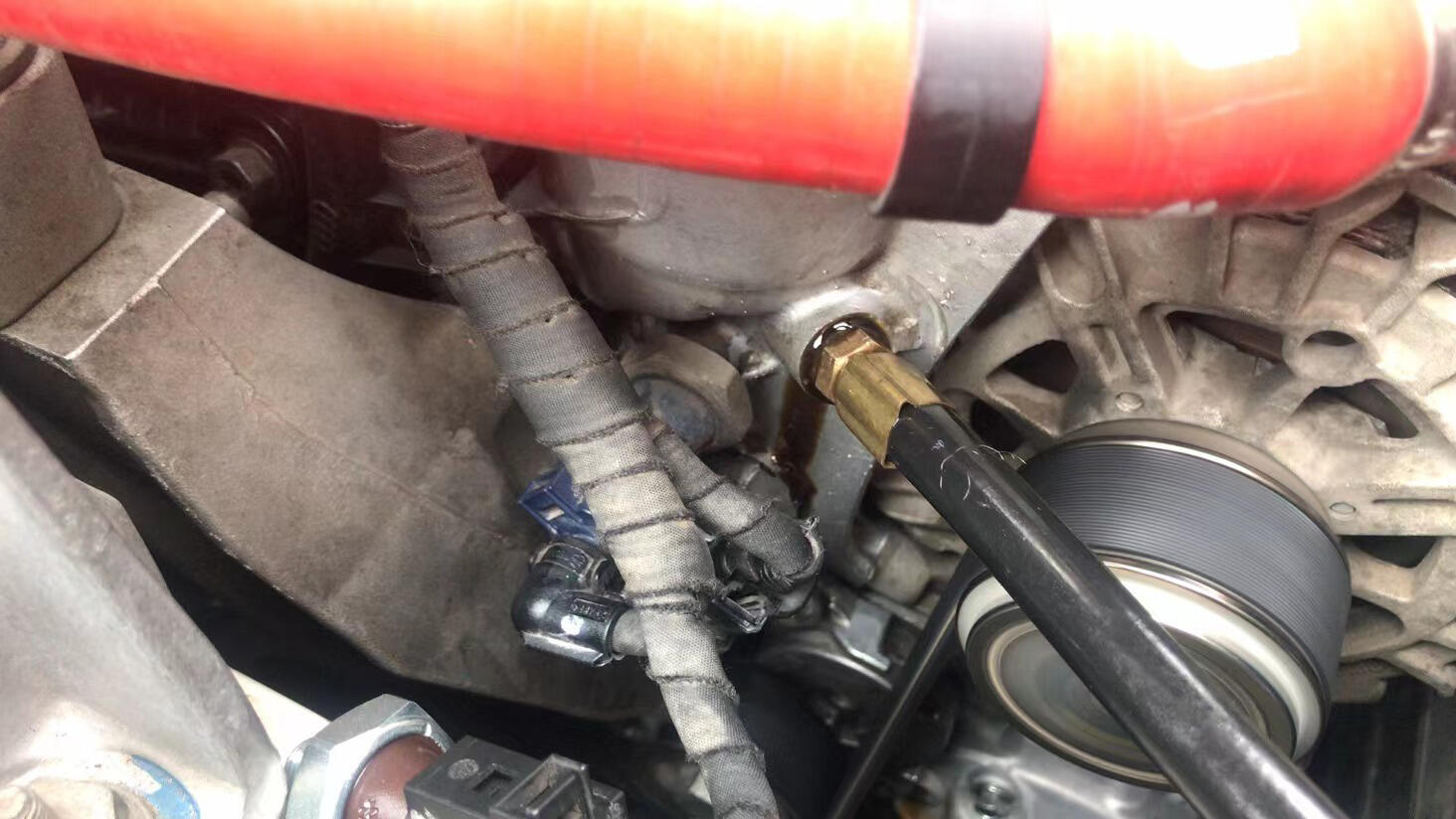 大众奥迪ea888三代低压机油压力低维修诊断 热车水温,油温90度以上