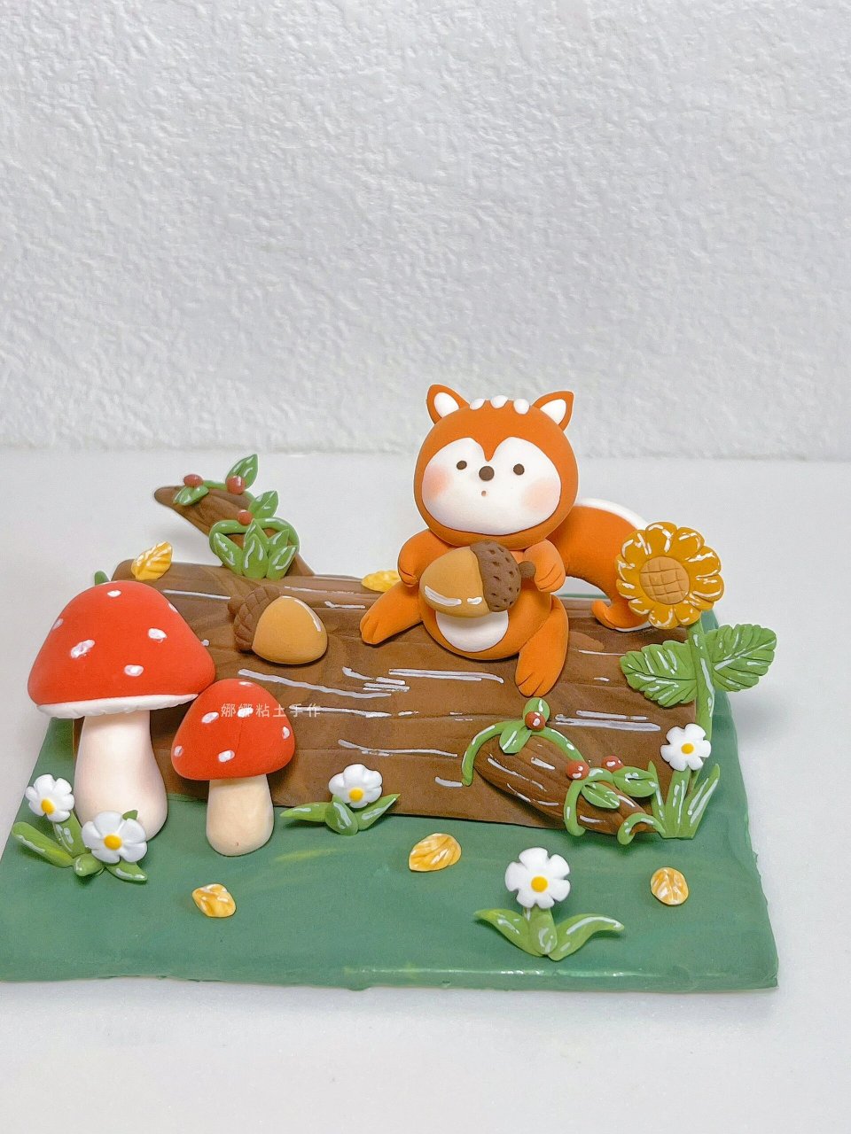 粘土作品合集78藏在秋日里温暖的小动物 这是秋天主题粘土场景的第
