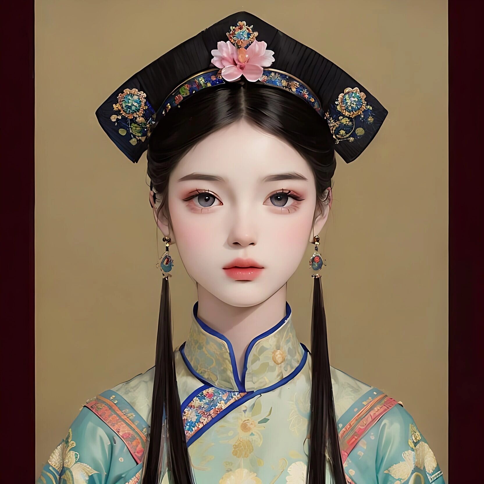 清代旗头旗装 ① 由简入繁, 由俭入奢.