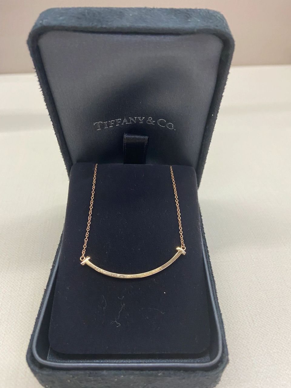 蒂芙尼小号玫瑰金笑脸项链(真假辨别)02 蒂芙尼小号笑脸项链,购于