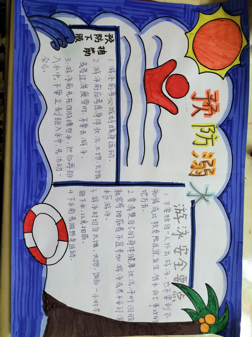 关于安全主题的手抄报 防溺水手抄报
