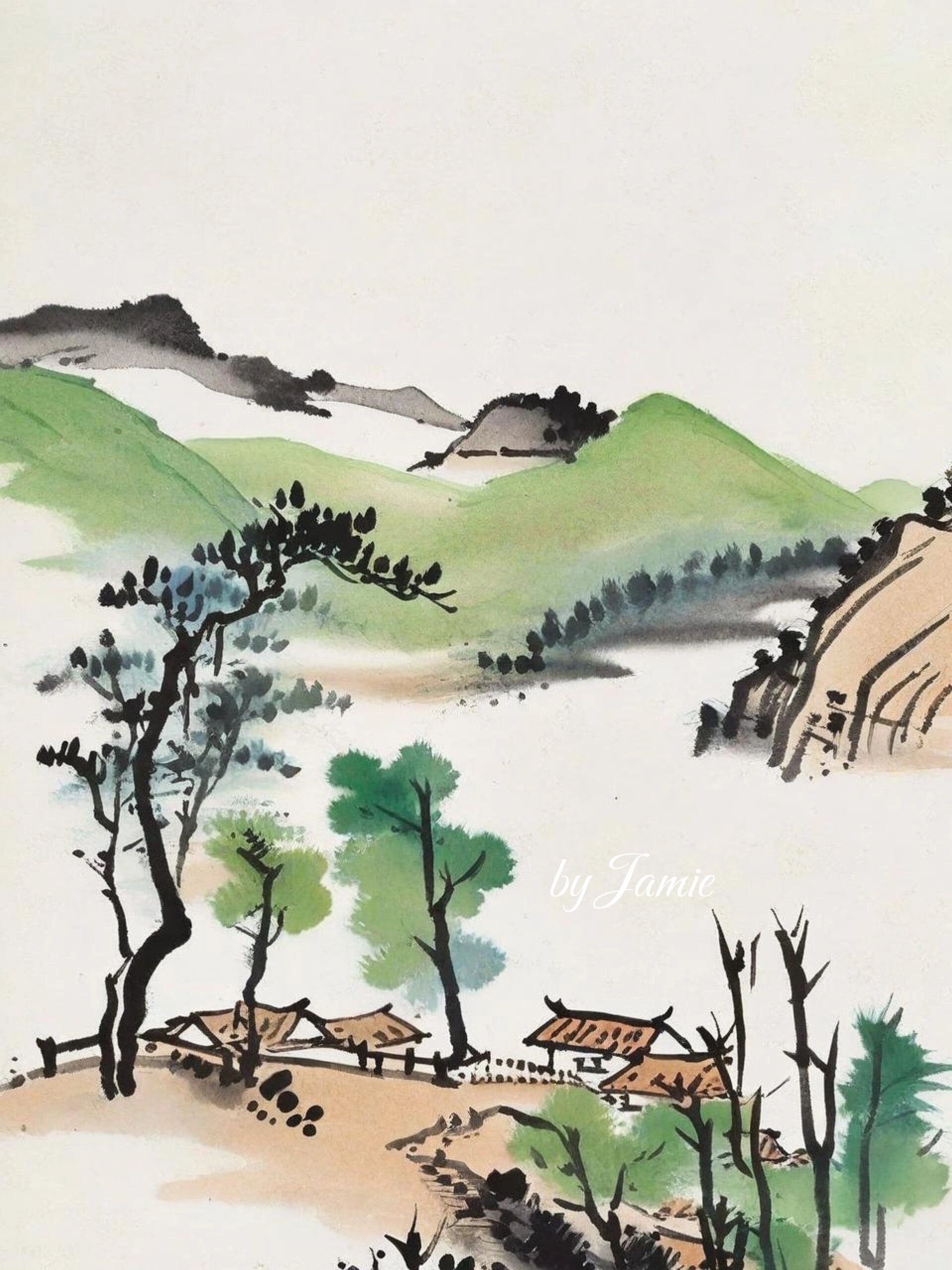 过故人庄·绿树村边合 青山郭外斜