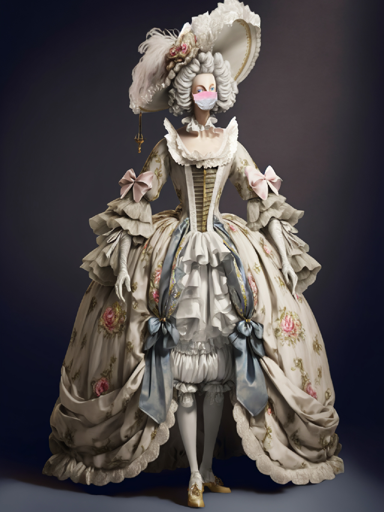 这组古典宫廷风lolita还是洛可可一脉相承,色彩上也是古典油画的风格