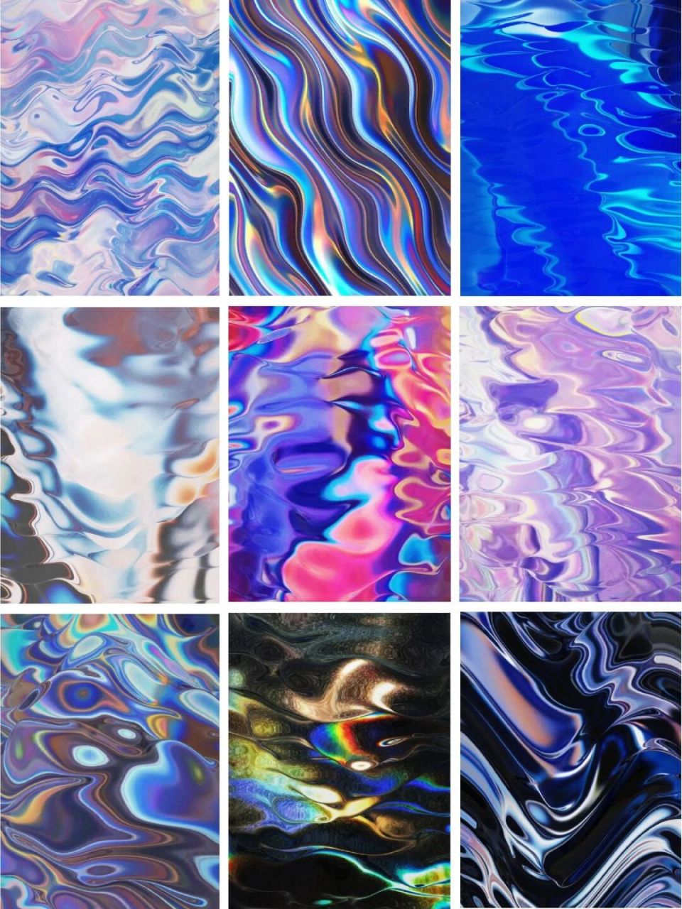 超97的酷炫酸性素材丨镭射风格丨流体渐变 今日分享 979组【镭射