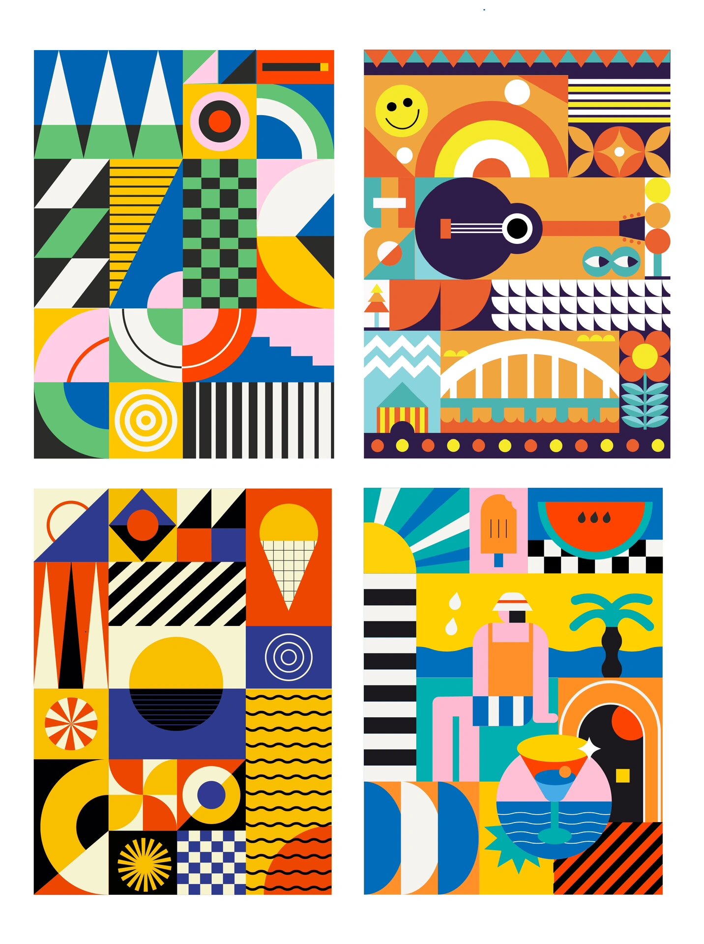 96图形设计丨一组几何创意图形组合海报 78这是训练营里「拍拍鱼