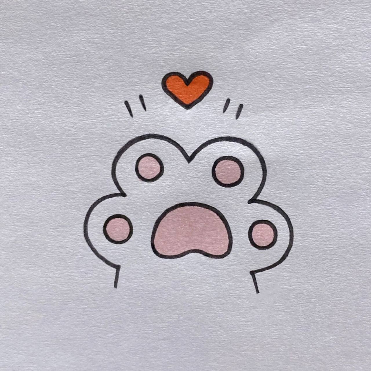 表白猫爪简笔画教程