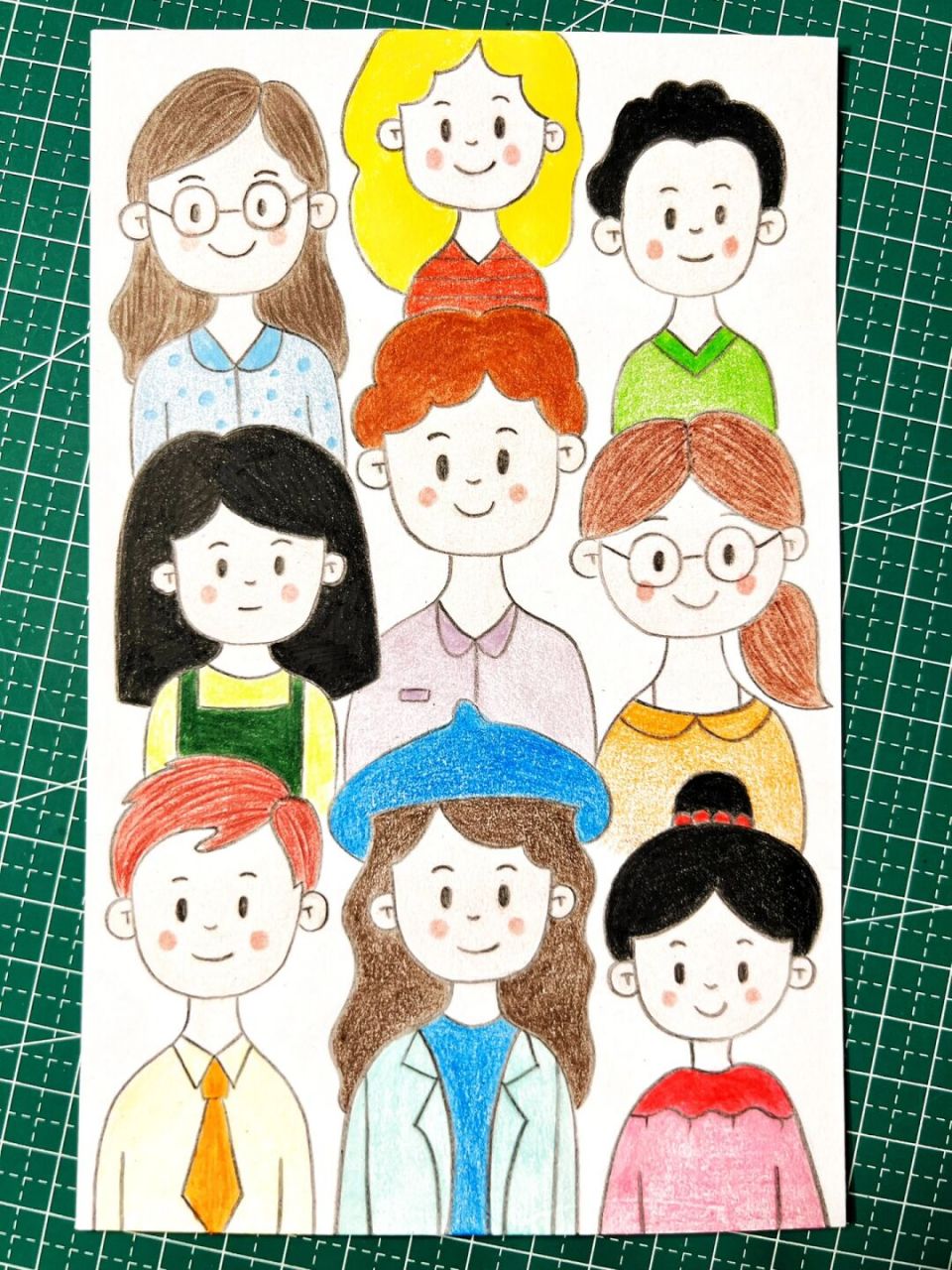 人物叠叠乐(彩铅画.