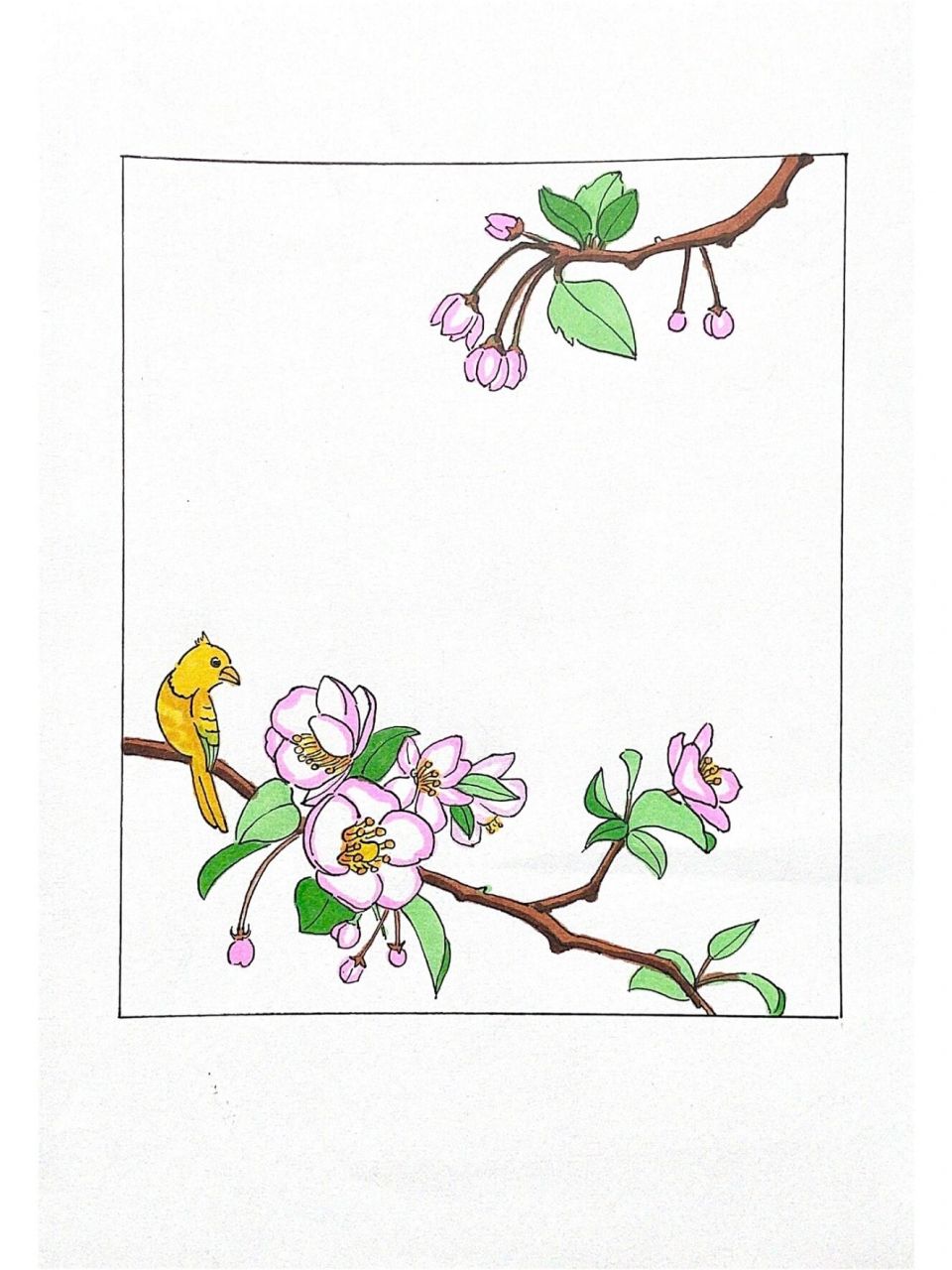 配画】江畔独步寻花 《江畔独步寻花·其六》唐·杜甫黄四娘家花满蹊