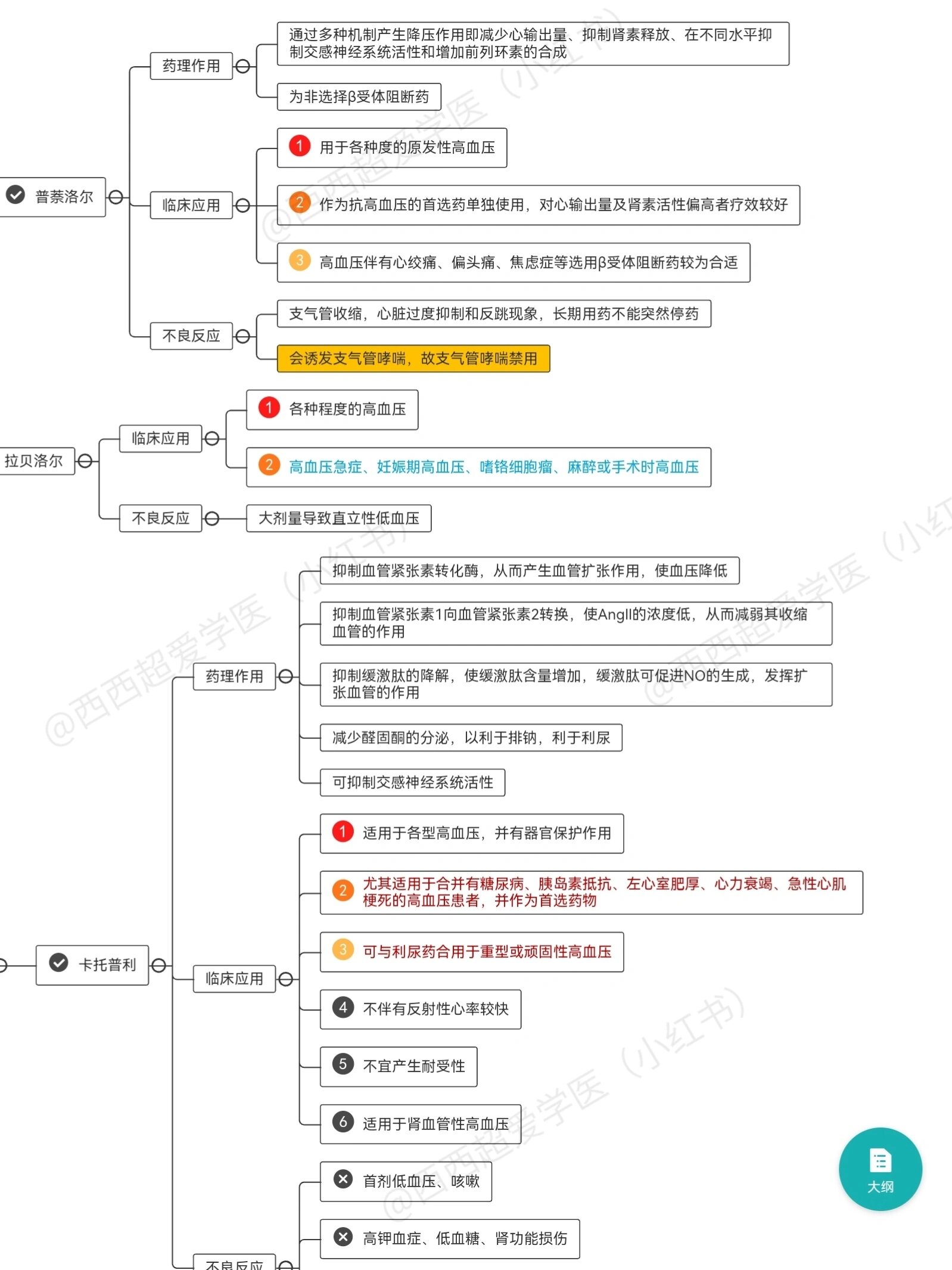 药理学思维导图手绘图片