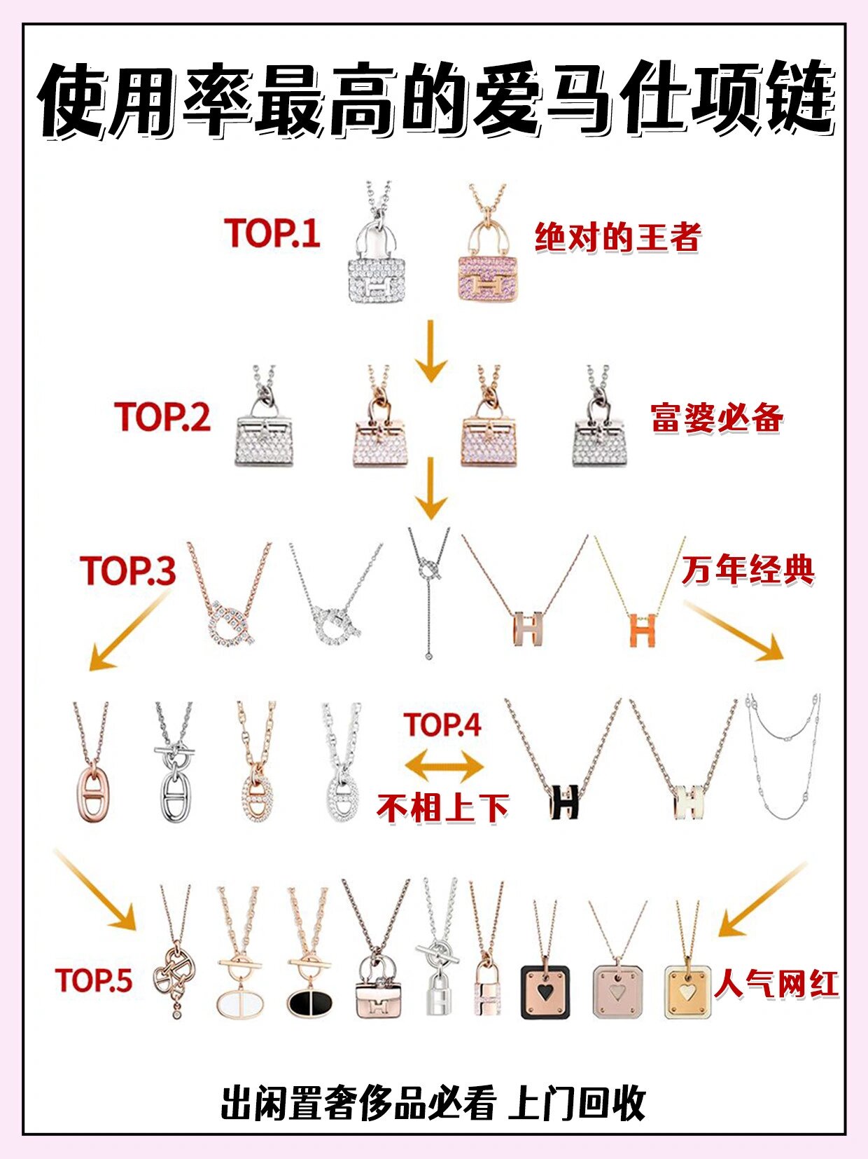 逛街这些项链都是万能的存在 小编今天来盘点一下爱马仕首饰鄙视链