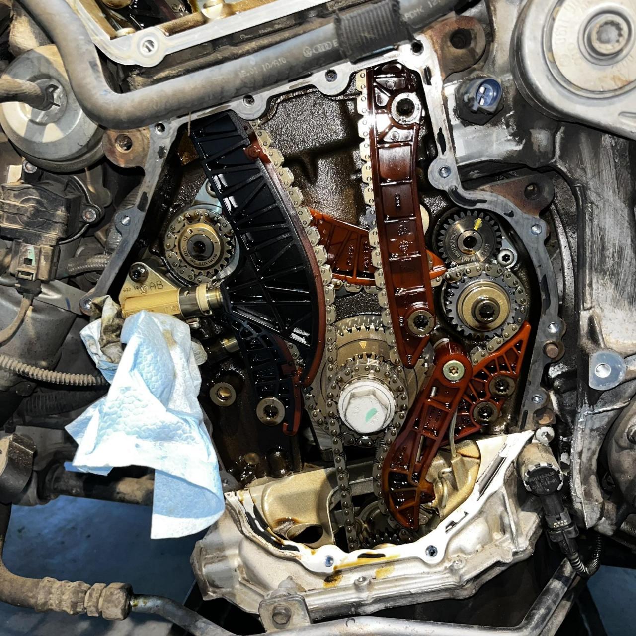 片 正时链条 核桃沙清洗积碳 处理发动机漏油漏水更换机油散热器垫