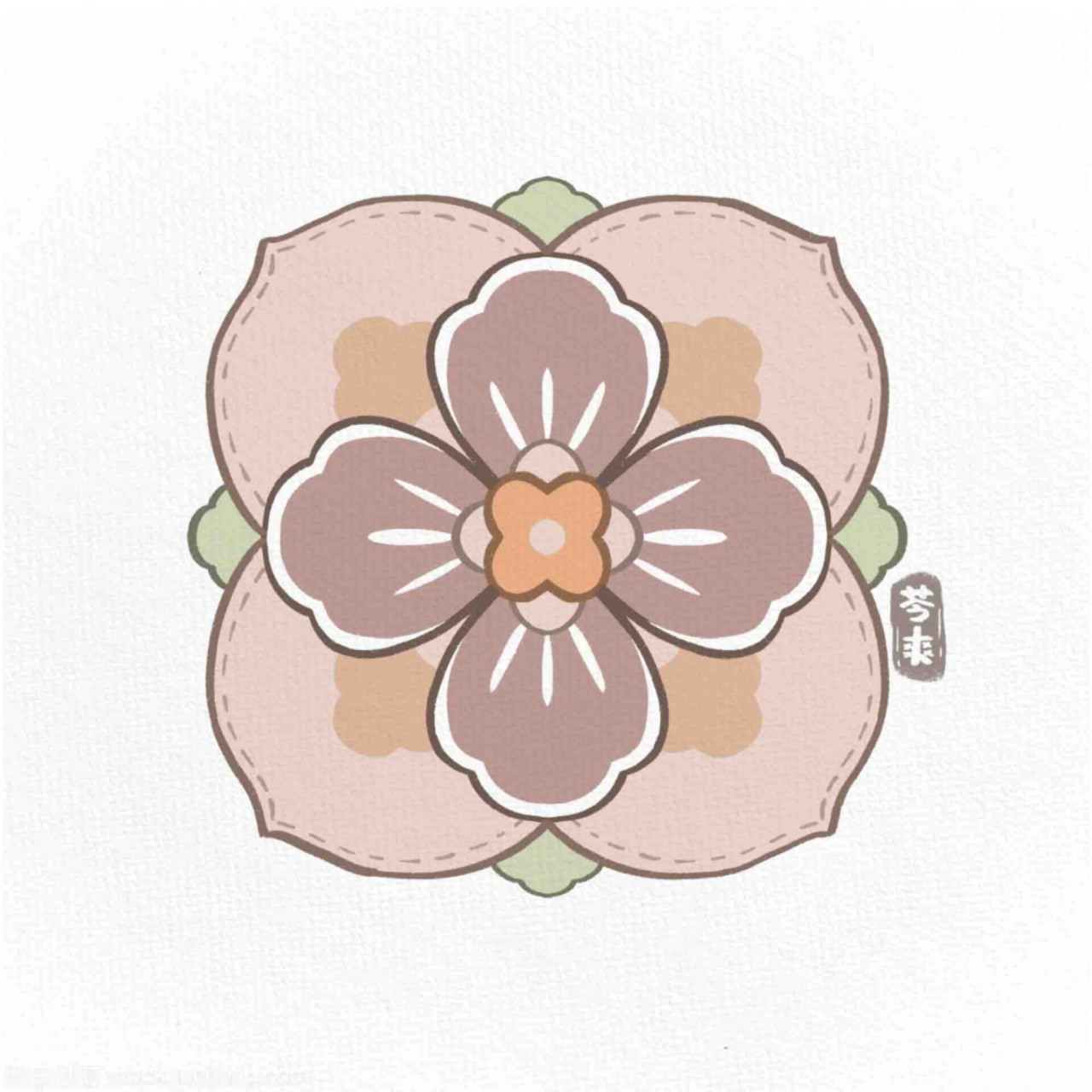 我用我自己的理解,画了一组花纹 绘画工具:ps 手绘板 94原创勿商用