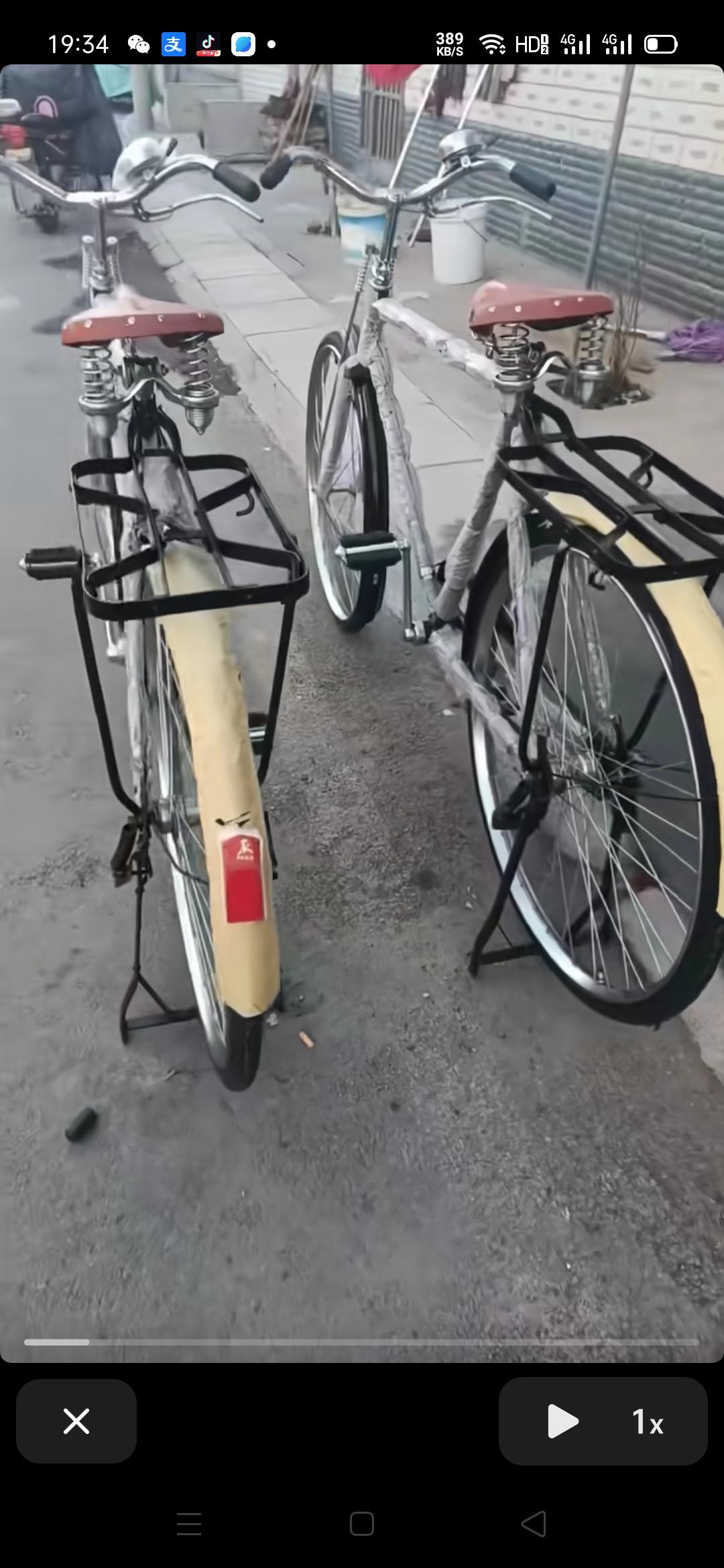 大金鹿28自行车,现仿制20世纪60年代,羊角车把,后置倒蹬车闸,手拉式