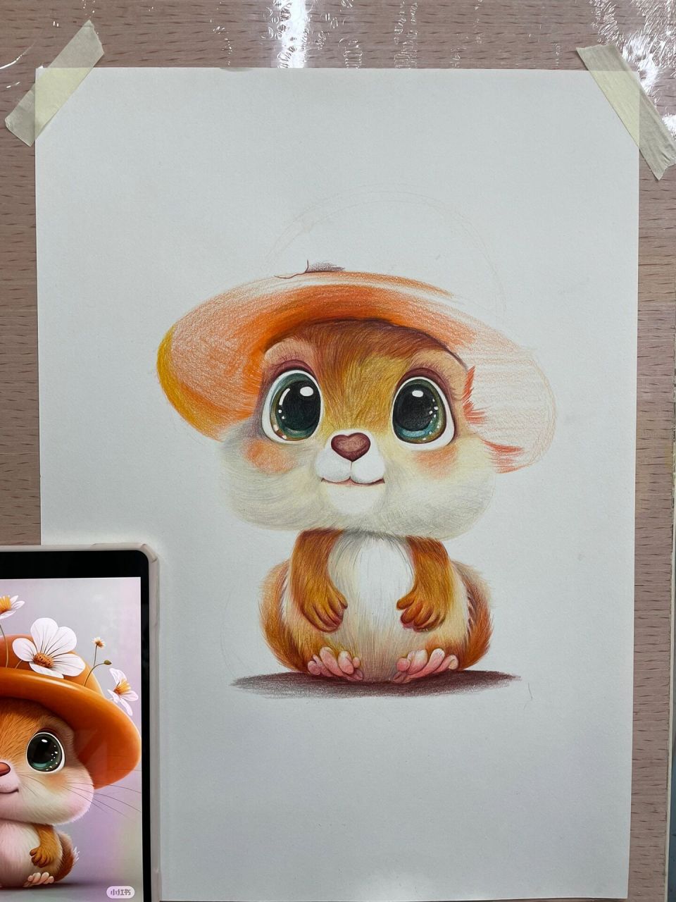 彩铅松鼠 耗时14个小时