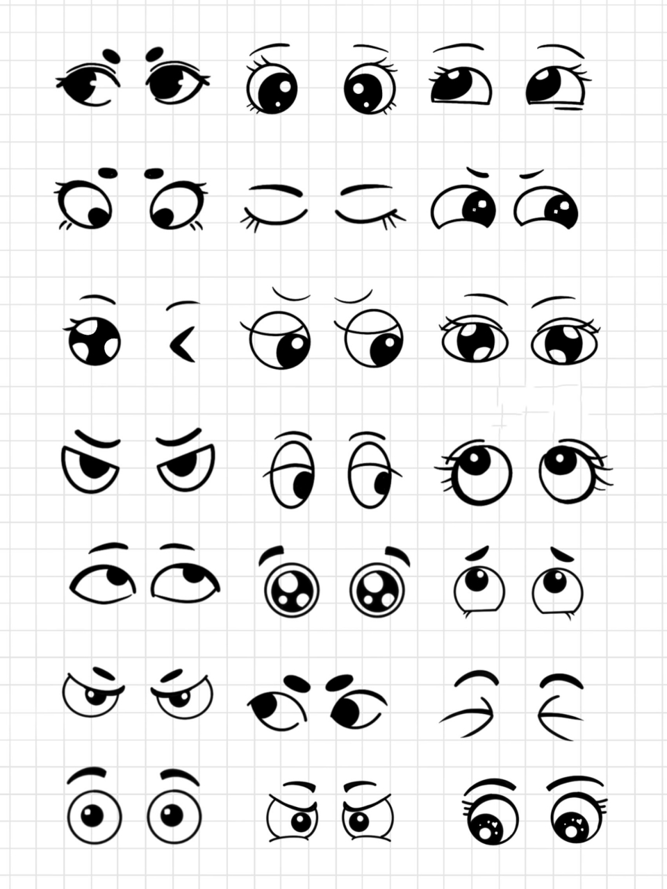 98简笔画|人物儿童插画五官练习万能眼睛  无需找什么借口 一无所有