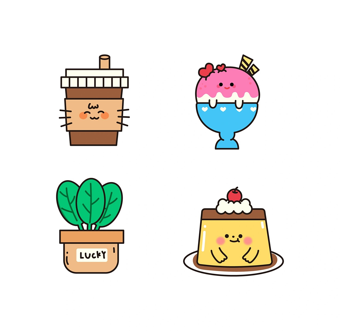 96可爱的食物绘制04 97 又一组食物系列小插画 97这次主要画