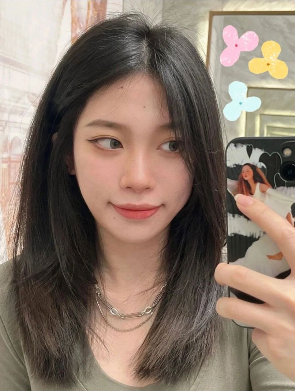 气质中长发推荐|||直发微层次真的超好看.