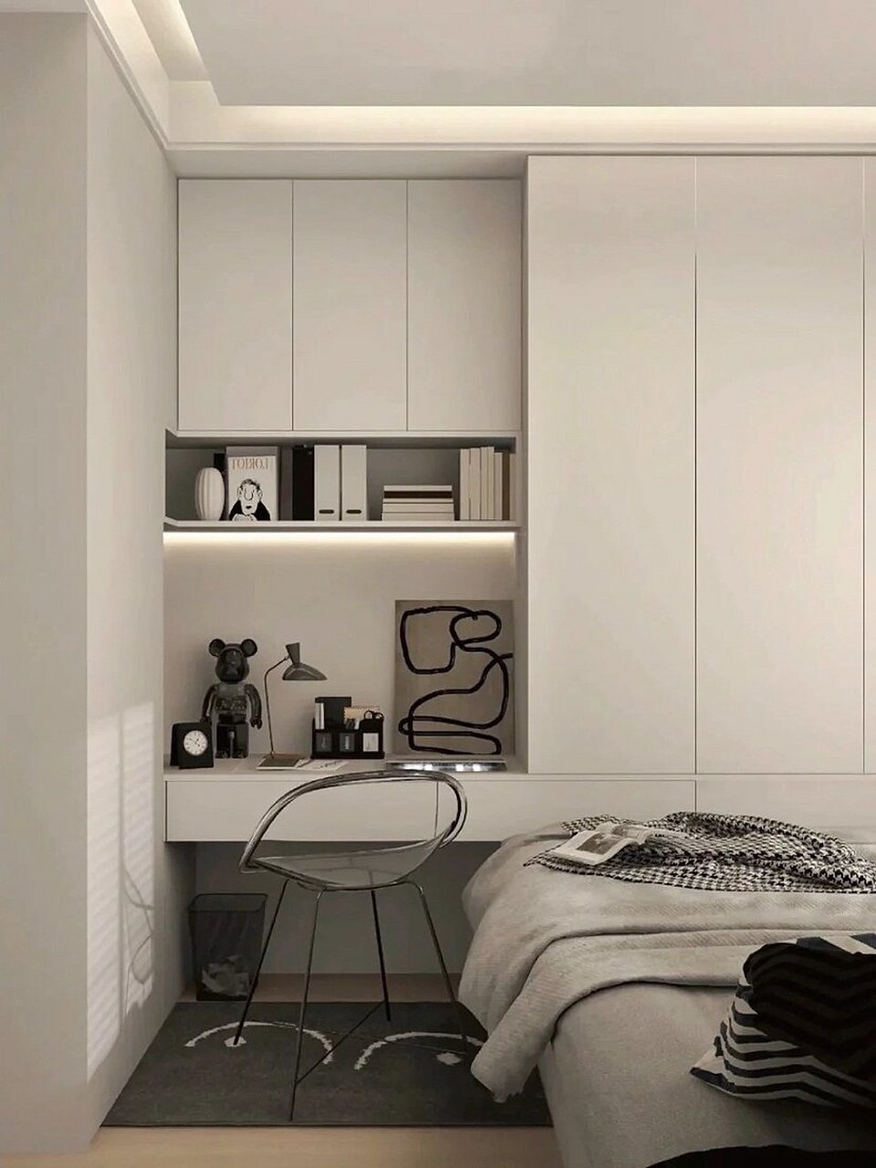 多功能房效果图 ～原来小房间也能拥有高级感 次卧空间较小,将它设计