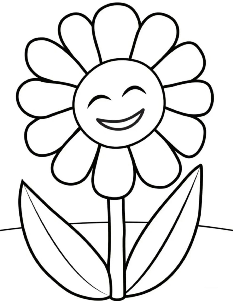 儿童填色画大全 花朵图片