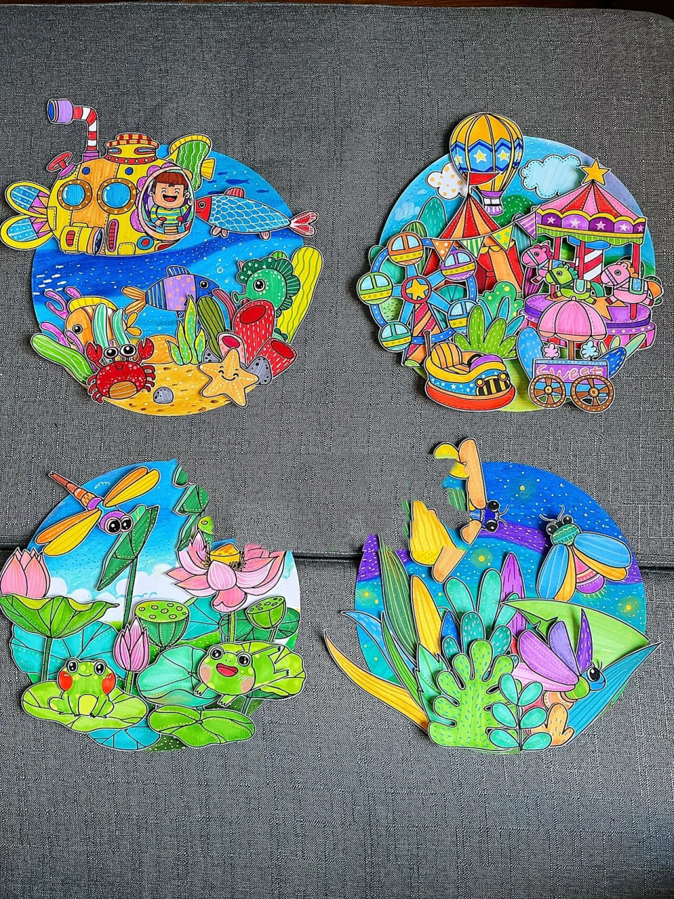 儿童绘画素材—夏日主题立体贴画合集 喜欢夏天 喜欢明媚的阳光 喜欢